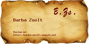 Barba Zsolt névjegykártya